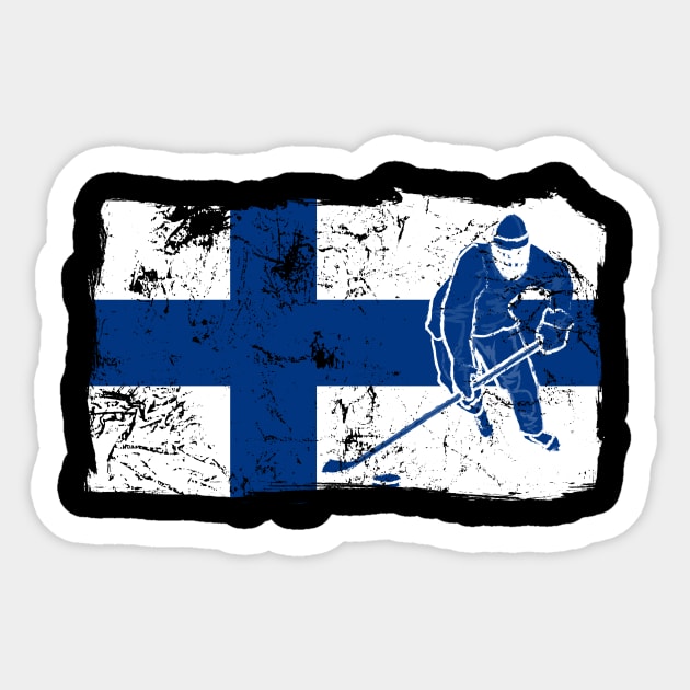 Finland Suomi Ice Hockey Player Flag Gift Idea Sticker by JeZeDe